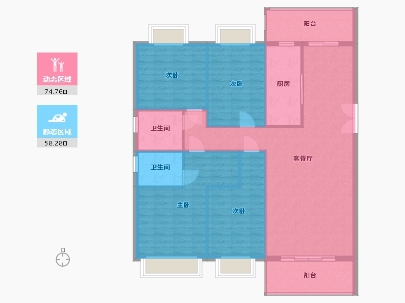 福建省-泉州市-书香学府-126.43-户型库-动静分区