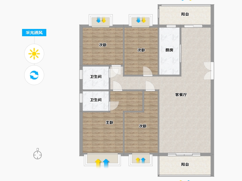 福建省-泉州市-书香学府-126.43-户型库-采光通风