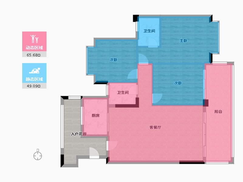 贵州省-遵义市-绿城花园-101.20-户型库-动静分区