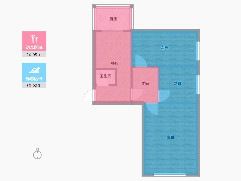 辽宁省-大连市-柳林街-54.00-户型库-动静分区