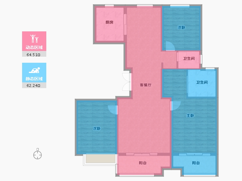 山东省-济南市-泰悦圣井院子-114.40-户型库-动静分区