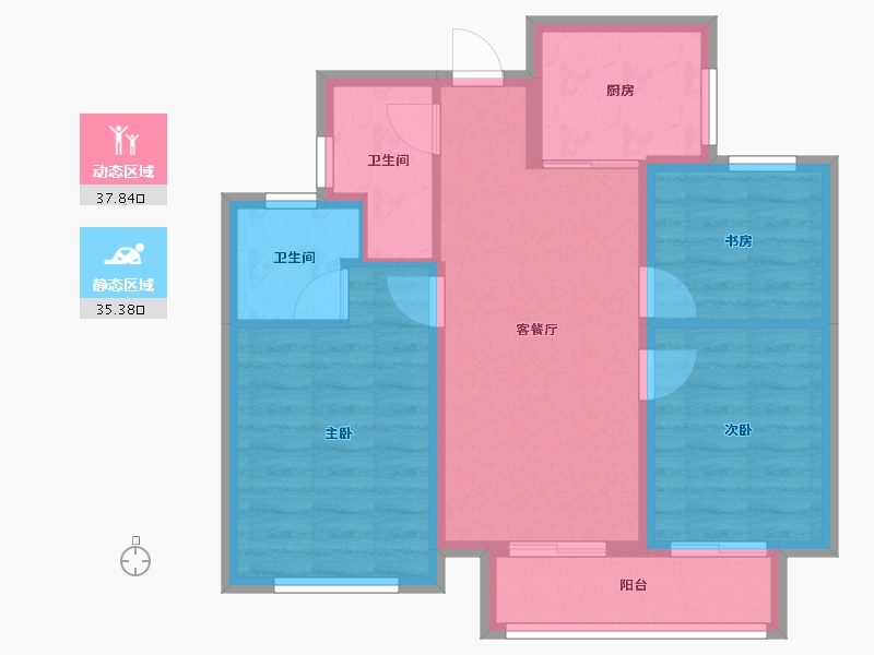 浙江省-杭州市-沐春明月-114.40-户型库-动静分区