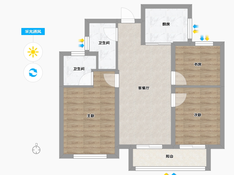 浙江省-杭州市-沐春明月-114.40-户型库-采光通风