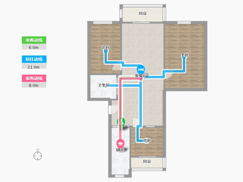 辽宁省-沈阳市-富民公务员小区-95.00-户型库-动静线