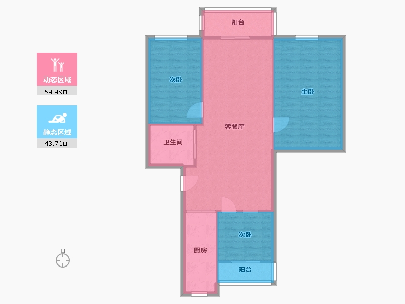 辽宁省-沈阳市-富民公务员小区-95.00-户型库-动静分区