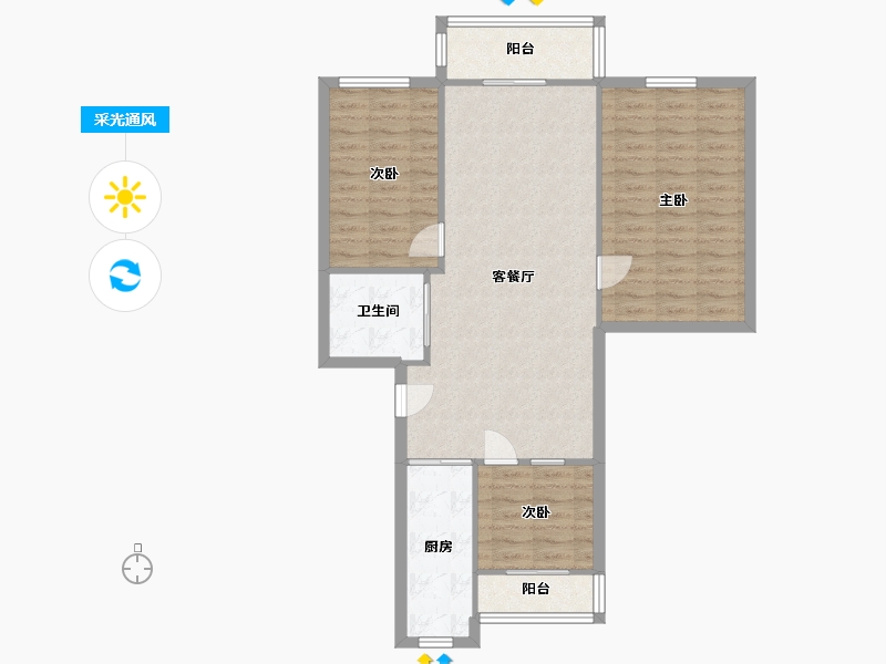 辽宁省-沈阳市-富民公务员小区-95.00-户型库-采光通风