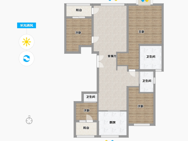 上海-上海市-百汇园-140.00-户型库-采光通风