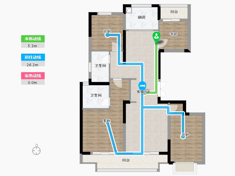 浙江省-金华市-稠州府-108.00-户型库-动静线