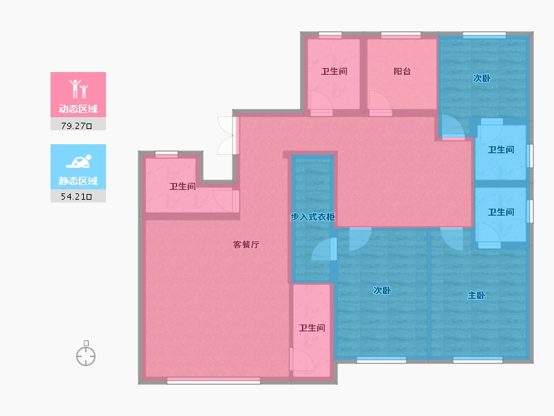 陕西省-商洛市-越影聆水居-120.18-户型库-动静分区