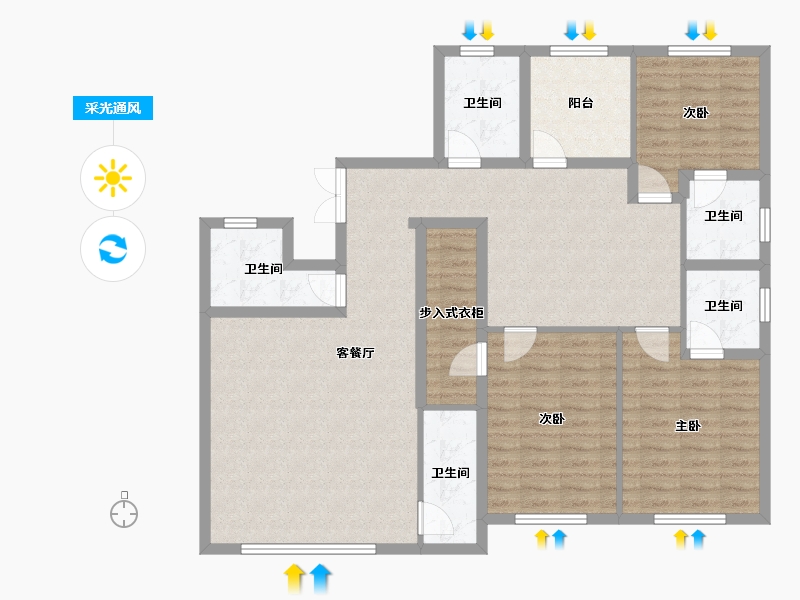 陕西省-商洛市-越影聆水居-120.18-户型库-采光通风