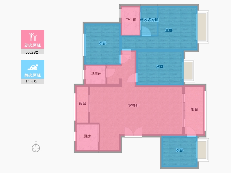 重庆-重庆市-中科中央公园城-112.90-户型库-动静分区