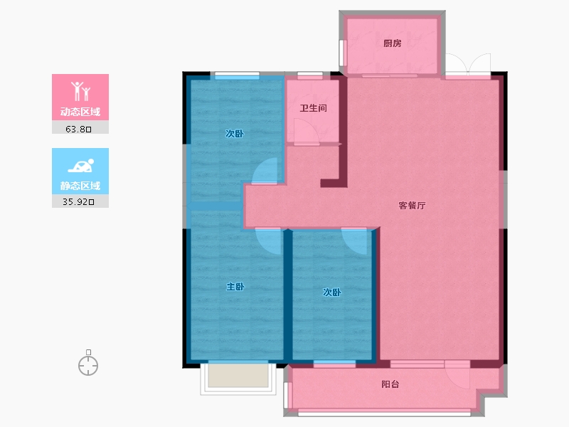 山东省-临沂市-创远金樾府-98.54-户型库-动静分区