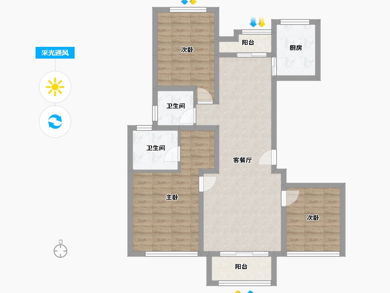 河北省-承德市-庄普新城-111.87-户型库-采光通风