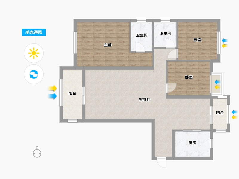 湖北省-黄石市-家天下-117.00-户型库-采光通风