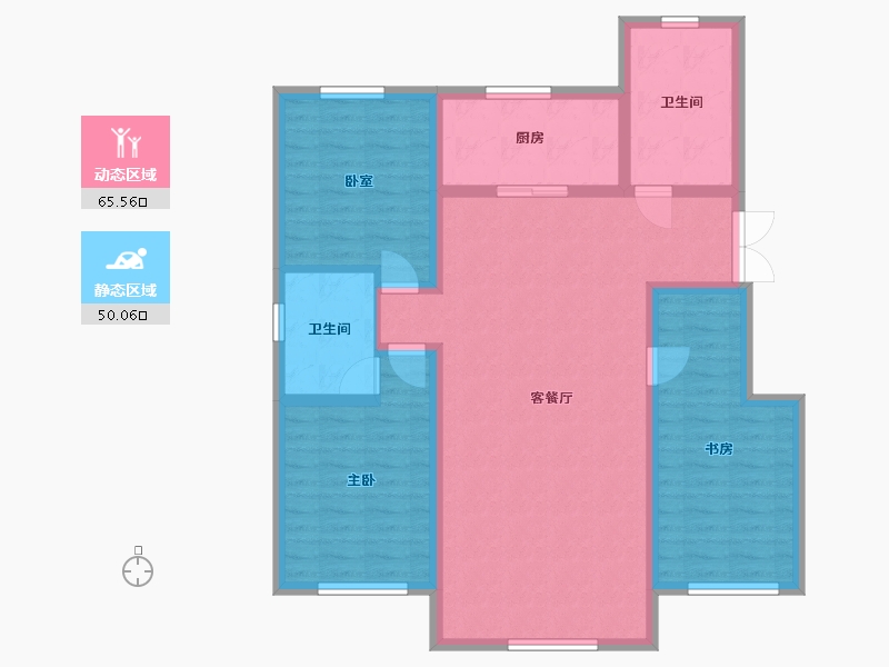 辽宁省-阜新市-泰达园-108.00-户型库-动静分区