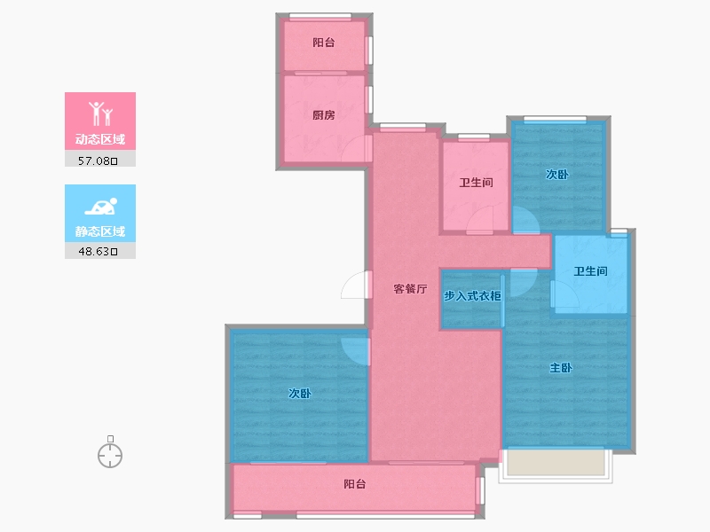 河南省-南阳市-东正颐和府-118.40-户型库-动静分区