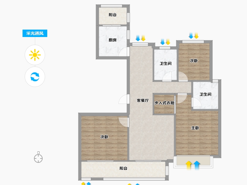 河南省-南阳市-东正颐和府-118.40-户型库-采光通风