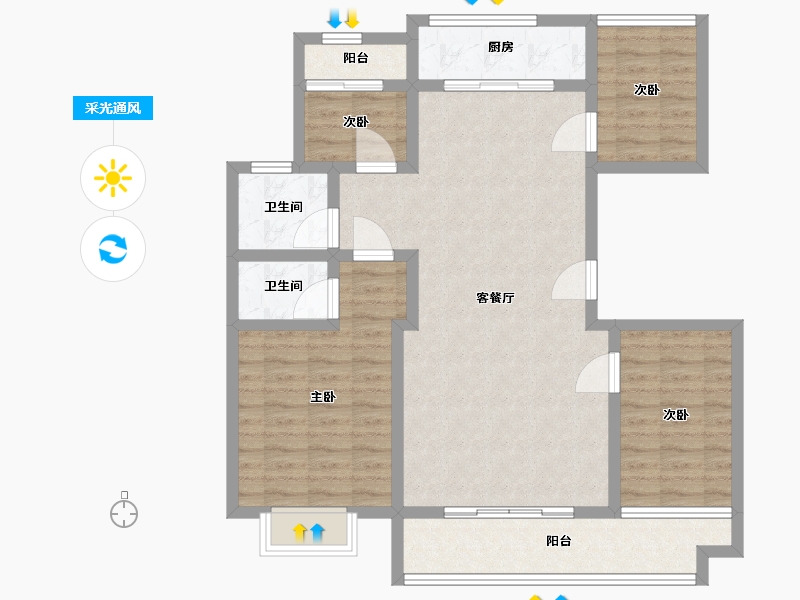 山东省-济宁市-崇文府-100.00-户型库-采光通风