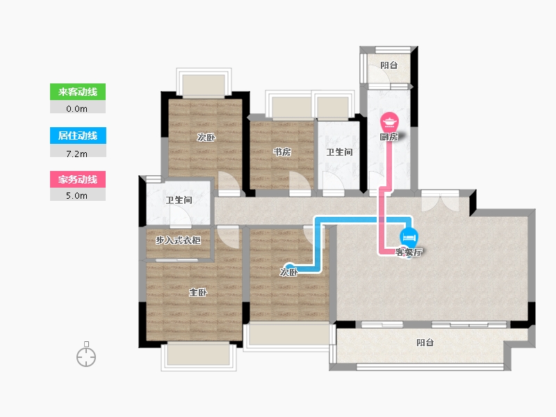 重庆-重庆市-首钢铂鹭风华-108.00-户型库-动静线