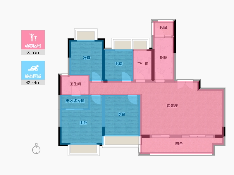 重庆-重庆市-首钢铂鹭风华-108.00-户型库-动静分区