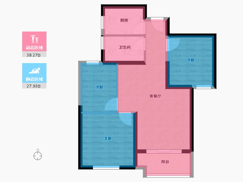 河南省-郑州市-佳源名门橙邦-63.18-户型库-动静分区