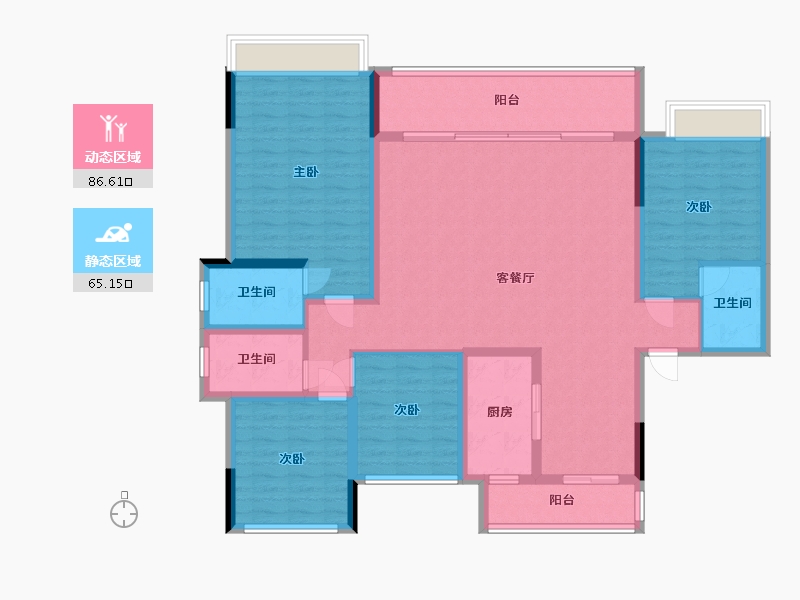 四川省-成都市-江湾府-170.16-户型库-动静分区