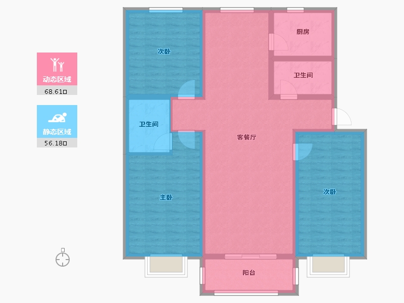 河北省-邢台市-锦熙庭苑-112.02-户型库-动静分区