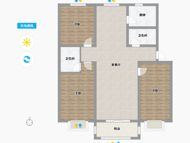 河北省-邢台市-锦熙庭苑-112.02-户型库-采光通风