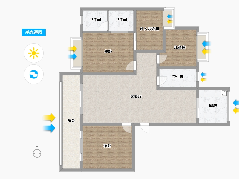 河南省-三门峡市-锦园-129.00-户型库-采光通风