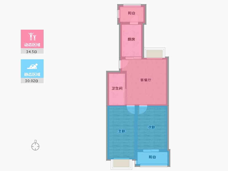 北京-北京市-老山小区-58.77-户型库-动静分区