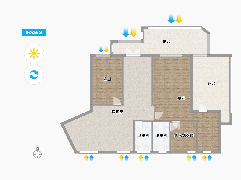 广西壮族自治区-南宁市-香榭里花园-300.00-户型库-采光通风