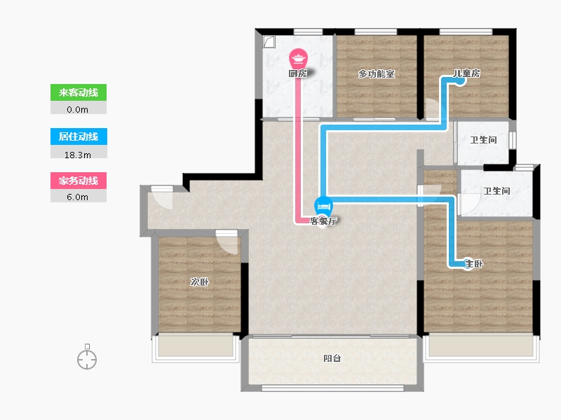 河南省-鹤壁市-凤起朝歌-125.00-户型库-动静线