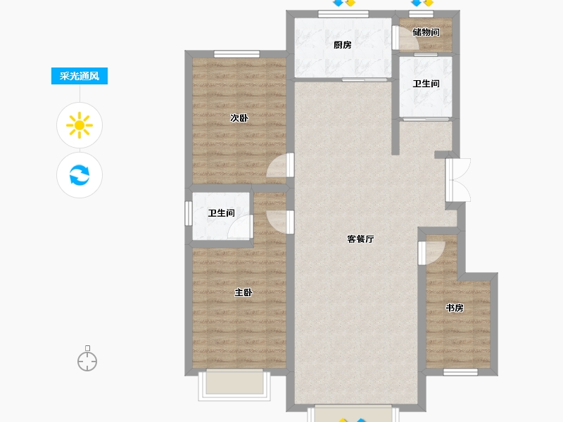 四川省-泸州市-龙宇幸福家园-101.98-户型库-采光通风