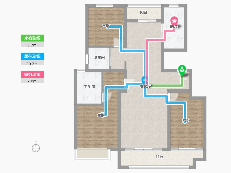 山东省-临沂市-学府花园-104.00-户型库-动静线