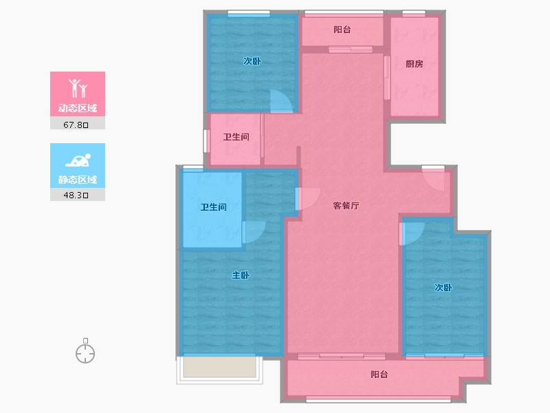 山东省-临沂市-学府花园-104.00-户型库-动静分区