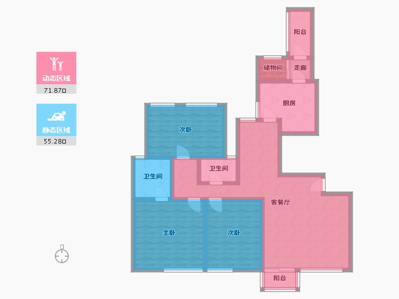 广东省-深圳市-新天国际名苑-131.18-户型库-动静分区