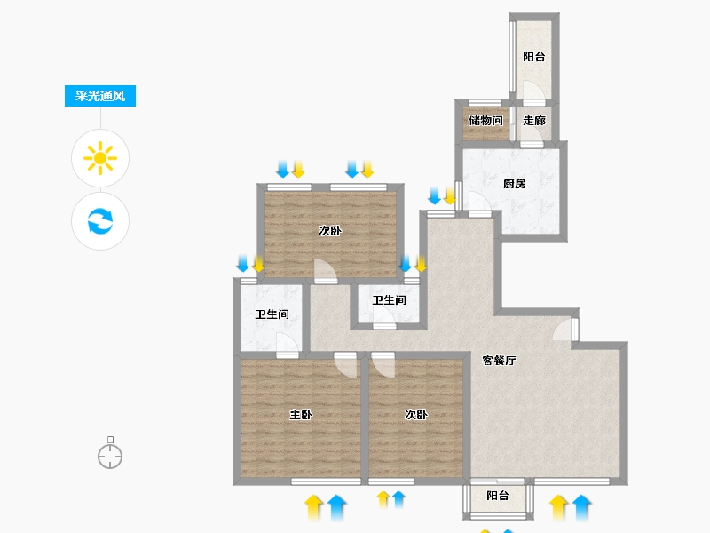 广东省-深圳市-新天国际名苑-131.18-户型库-采光通风