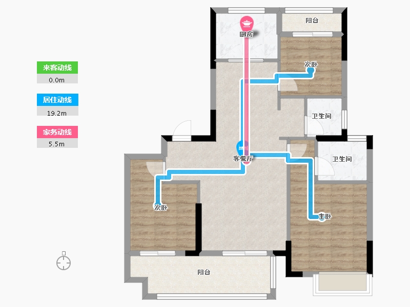 安徽省-铜陵市-公园道尊御-91.20-户型库-动静线