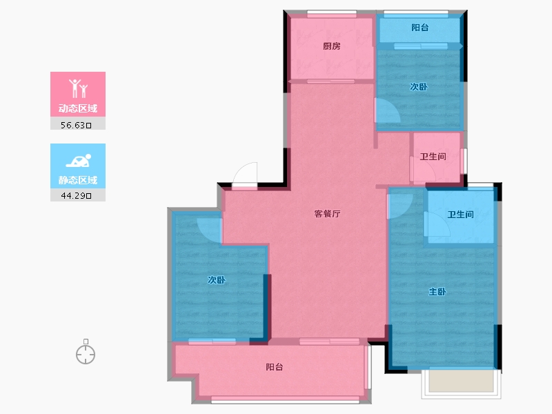 安徽省-铜陵市-公园道尊御-91.20-户型库-动静分区