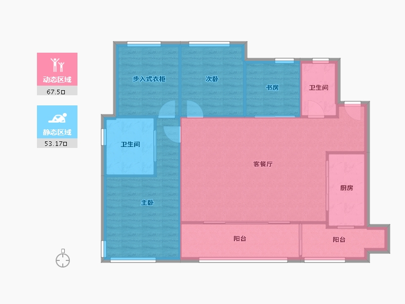 重庆-重庆市-盛泰礼嘉-120.00-户型库-动静分区