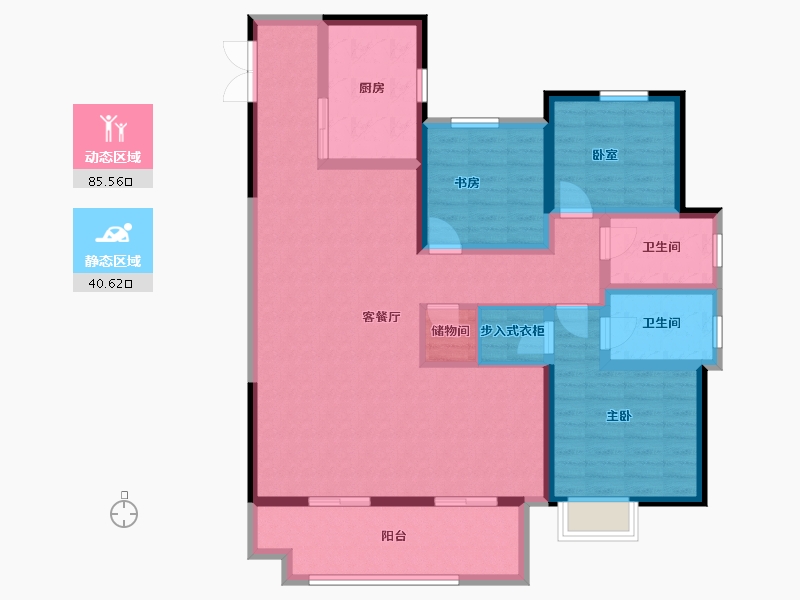 安徽省-六安市-舒城万达兰花园-112.82-户型库-动静分区