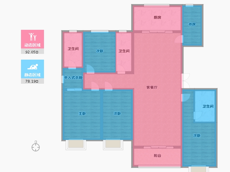 陕西省-宝鸡市-聚丰一城江山-153.00-户型库-动静分区