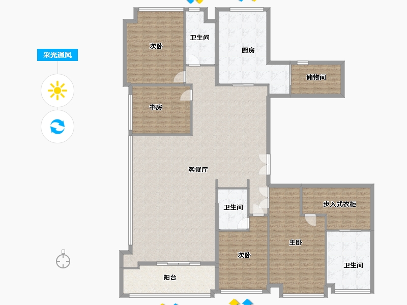 湖北省-武汉市-宸嘉100-224.00-户型库-采光通风