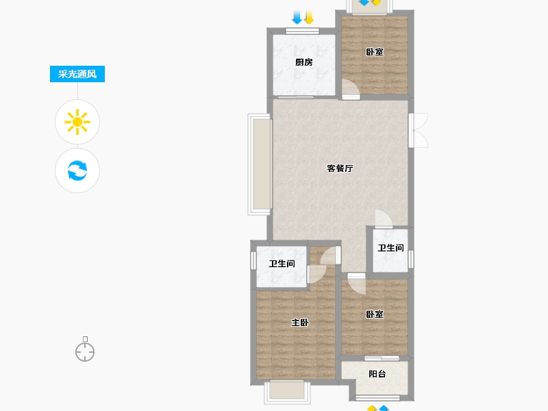 河南省-新乡市-国悦城-98.13-户型库-采光通风