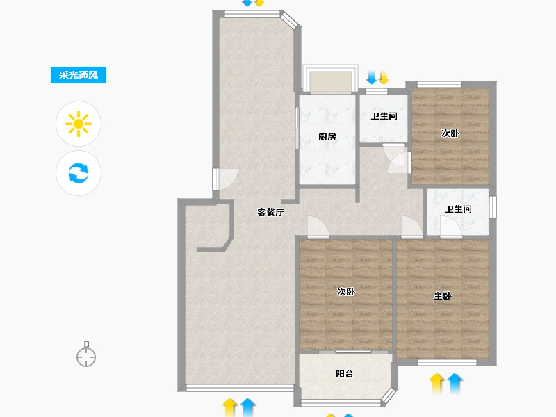 湖北省-武汉市-祥和苑-100.00-户型库-采光通风