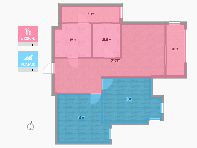 四川省-成都市-大源小区-64.00-户型库-动静分区