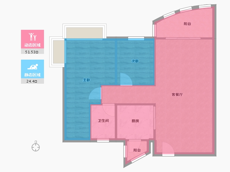 广东省-广州市-自在城市花园-73.42-户型库-动静分区