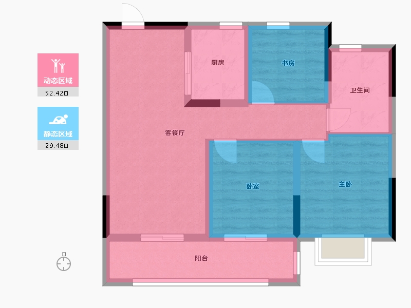 浙江省-温州市-未来旭辉城-72.86-户型库-动静分区