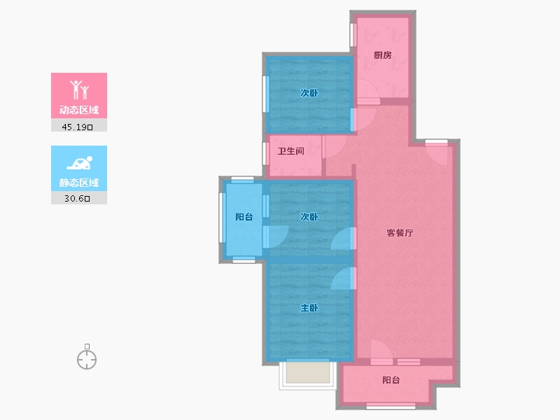 河北省-石家庄市-长安金茂悦-76.80-户型库-动静分区