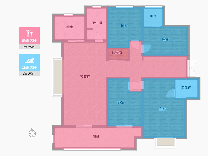 河南省-安阳市-青云筑-125.00-户型库-动静分区